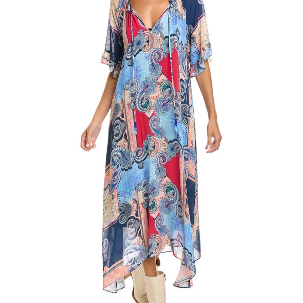 NWT Johnny Was Cordelia Easy Midi Multi Colored Lightweight Dress Medium